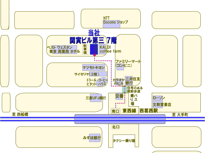 駅からの会社までの地図
